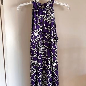 INC Purple, white and black scroll print dress. Size L